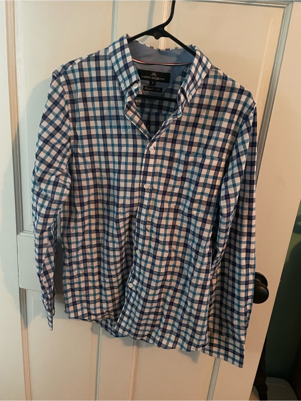 2 pack. Of IC COLLECTION Blue and White Plaid Button-Down Shirt
